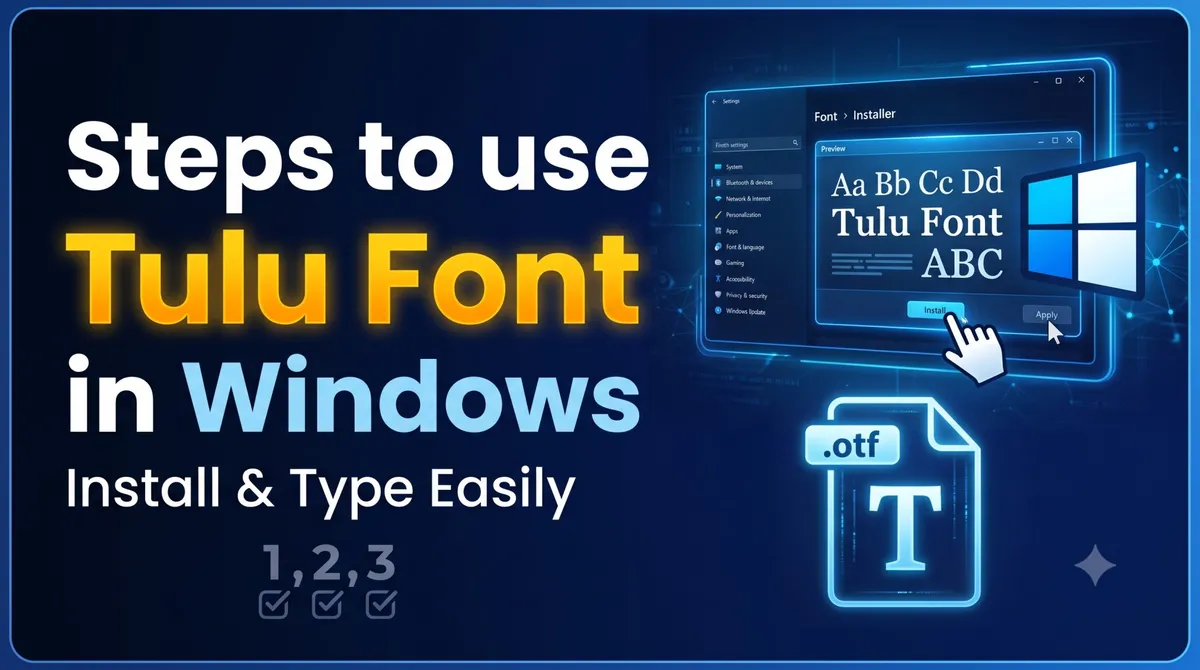 Steps to use Tulu Font in Windows